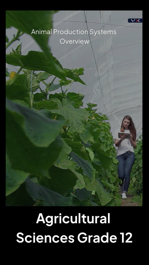 Opening frame from Types of animal production systems, Grade 12 Agricultural Sciences
